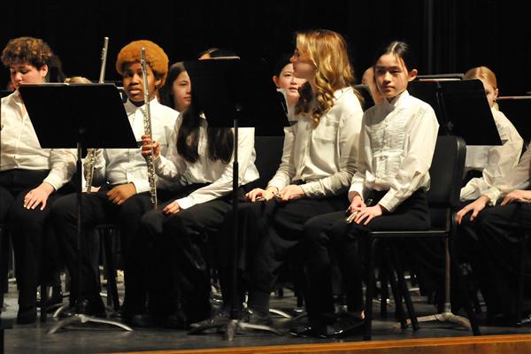 Students performing at the 2023-2024 All County Band Concert